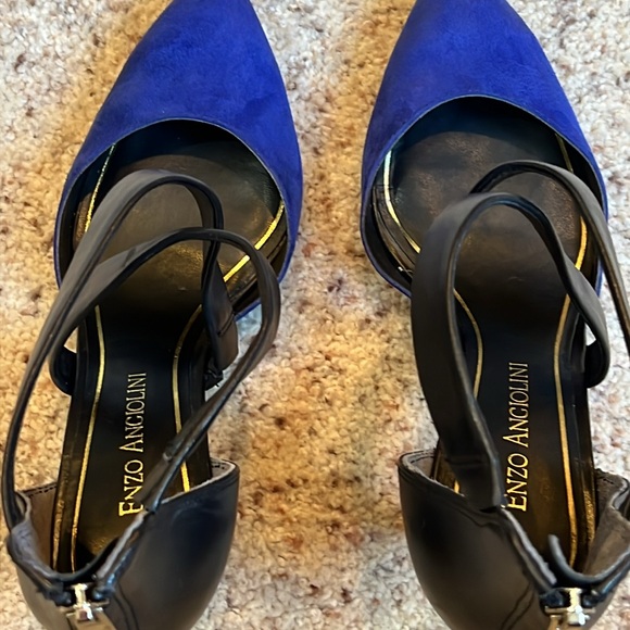 Enzo Angiolini Eacoadi Blue Suede Heels - Picture 10 of 13